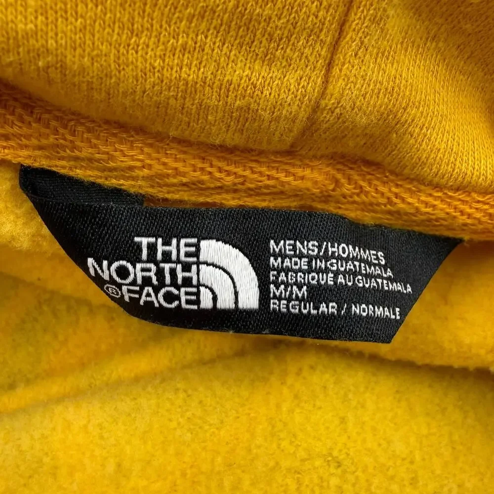 The North Face Yellow Pullover Hoodie Logo Cozy Fleece Mens M